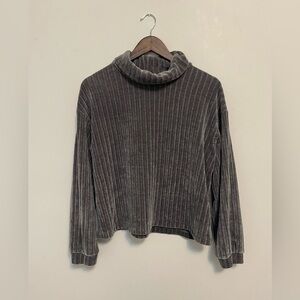 Philosophy Republic Clothing Charcoal Ribbed Knit Cowl Neck Sweater Medium